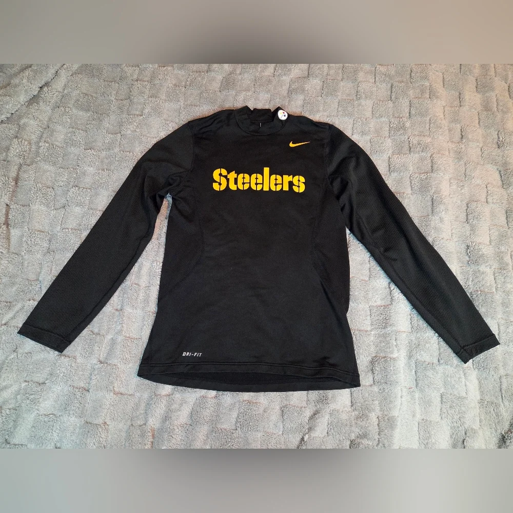 Nike Pittsburgh Steelers Shirt Men's Size S Black On Field Long Sleeve 2-Sided - Picture 2 of 12